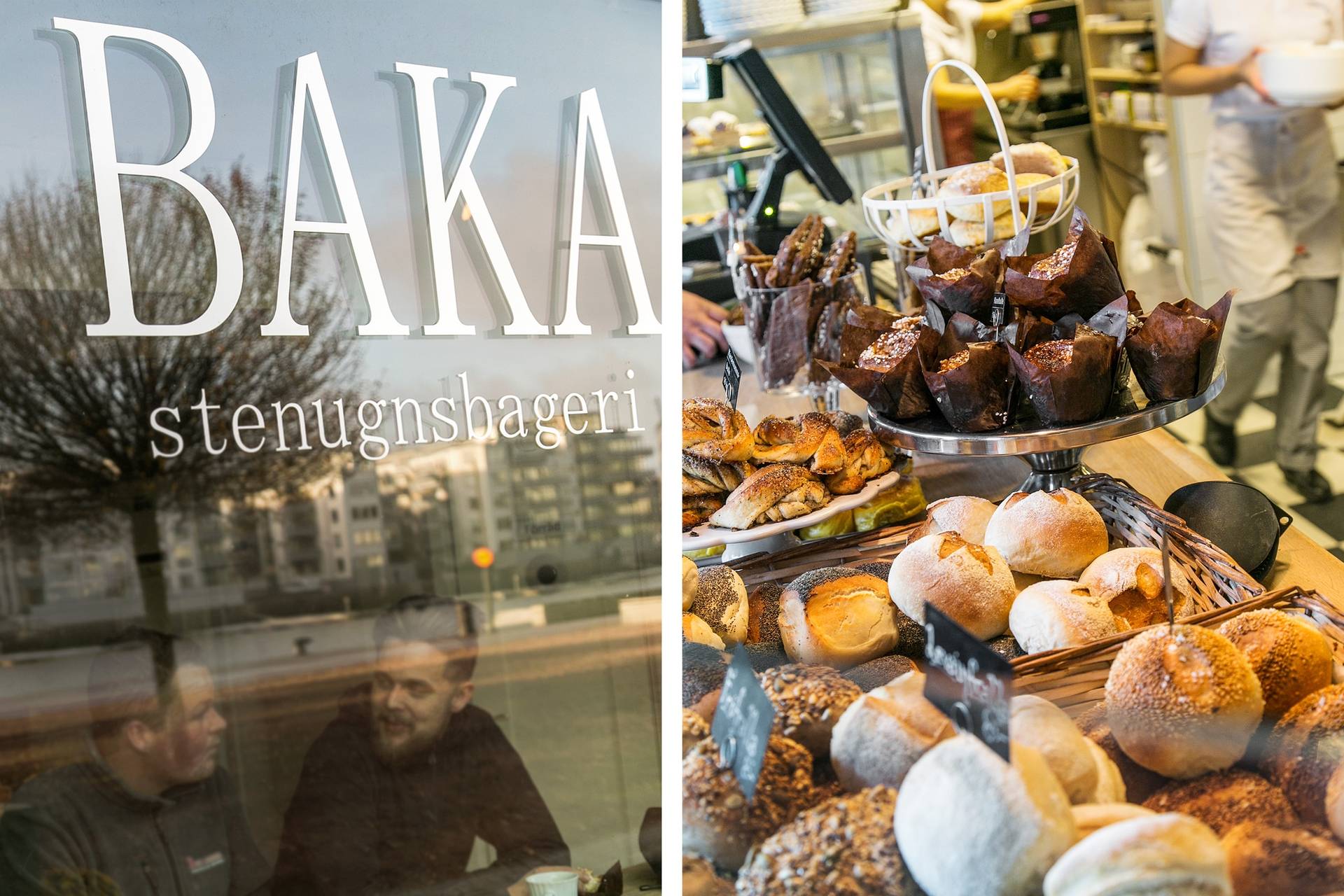 BAKA Stenugnsbageri skyltfönster